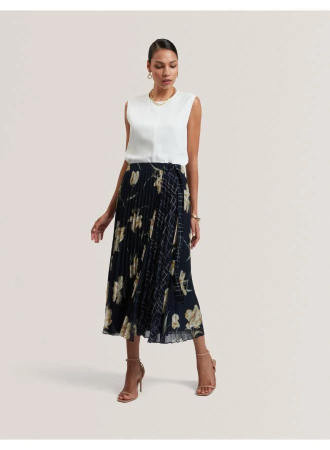 Ted Baker  Printed Pleat Wrap Midi Skirt for Women | Best Price UAE